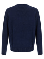 Blauer Leinenstrickjacke