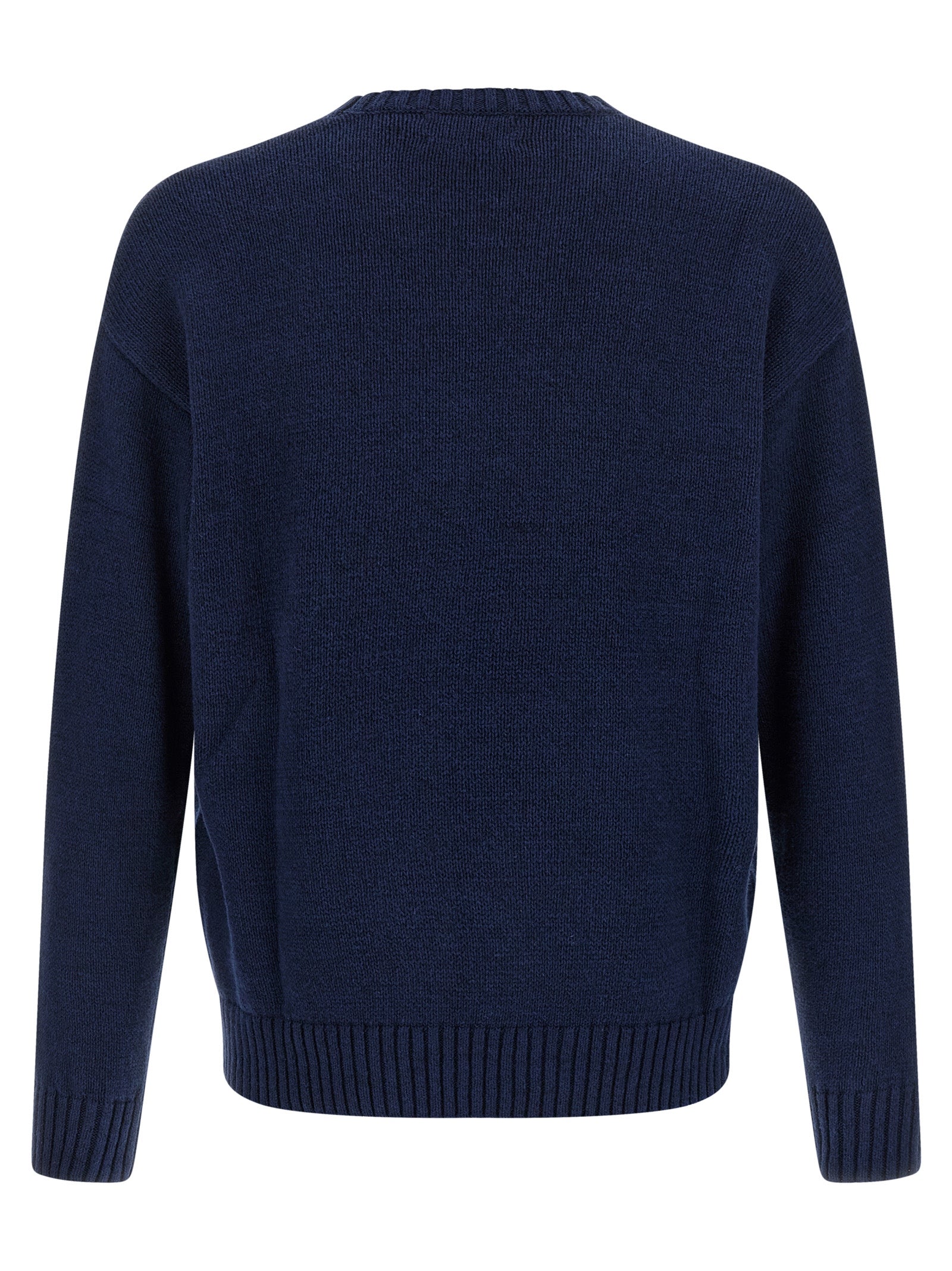 Blauer Leinenstrickjacke