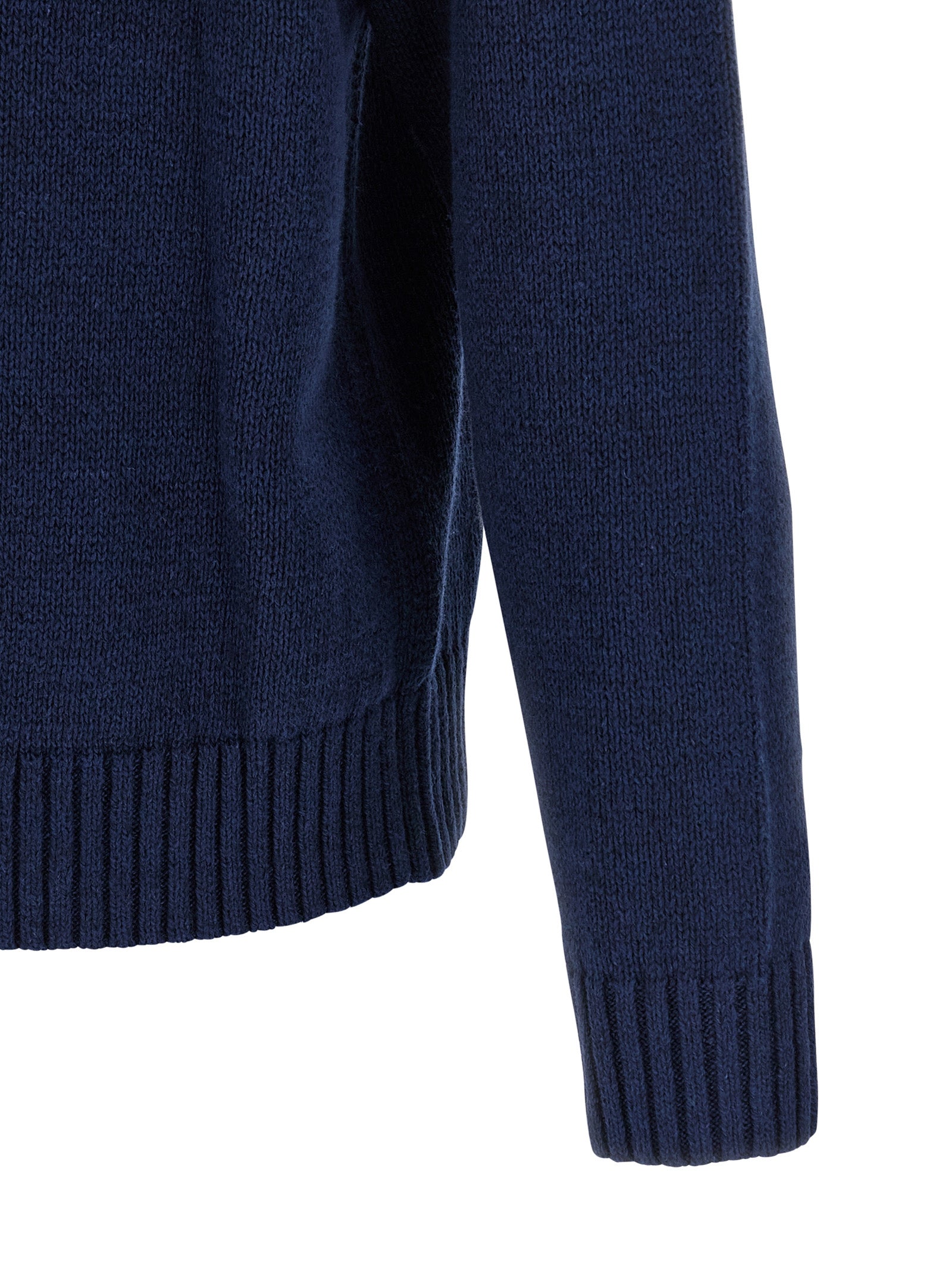 Blauer Leinenstrickjacke