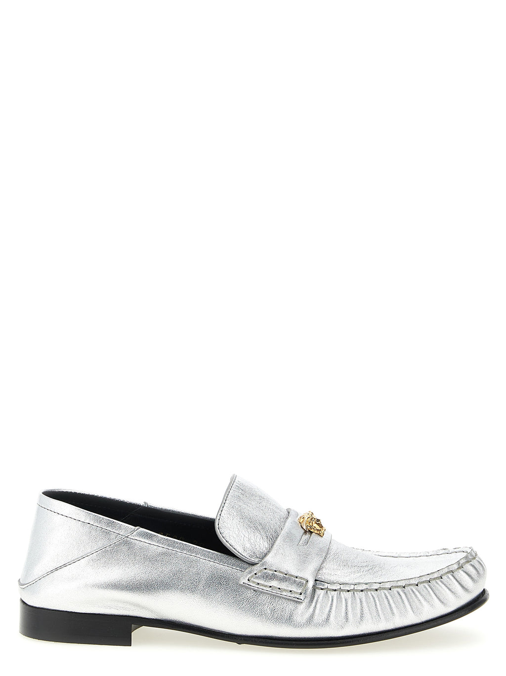Loafer aus Lammleder in Silber