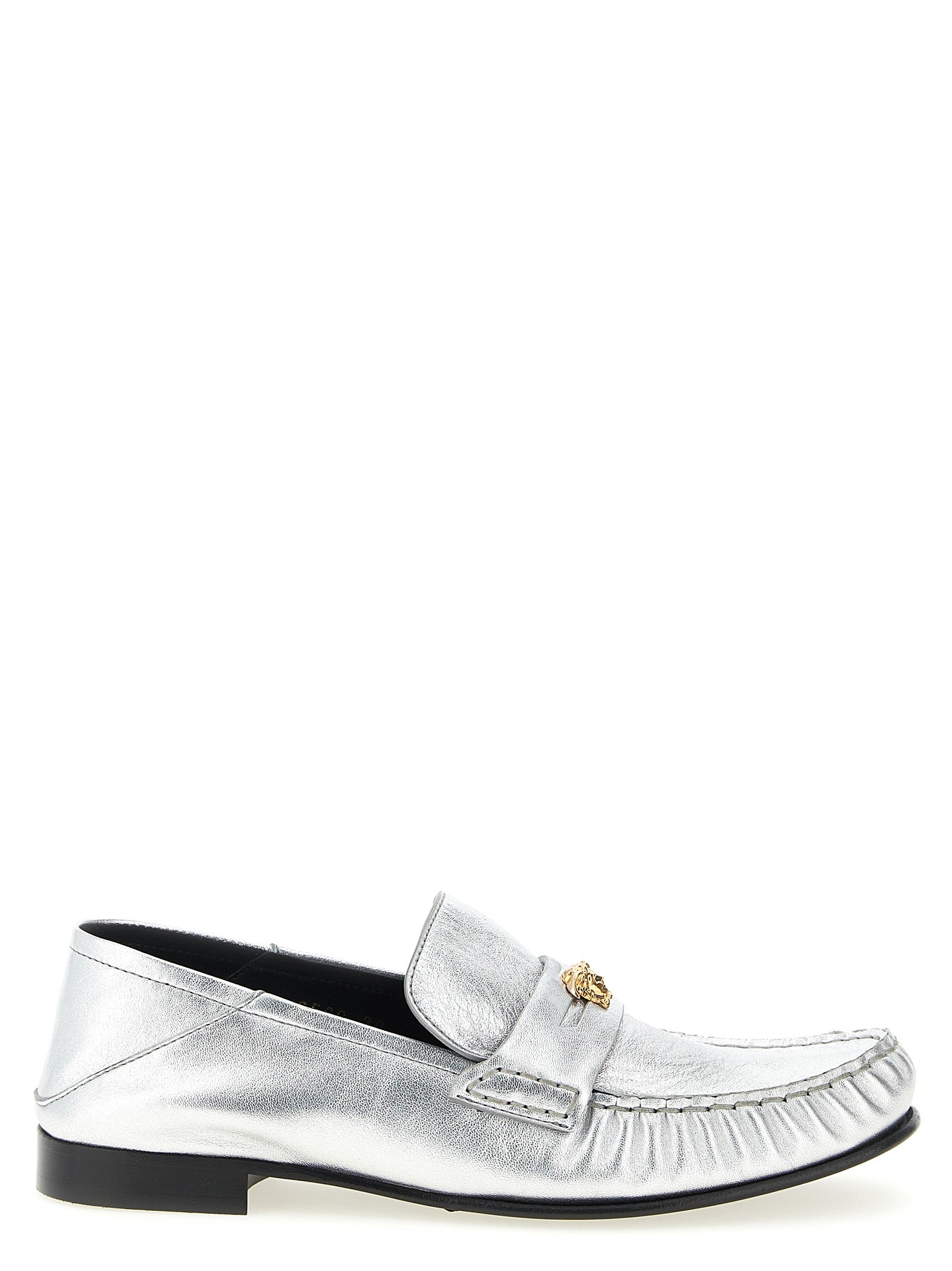 Loafer aus Lammleder in Silber