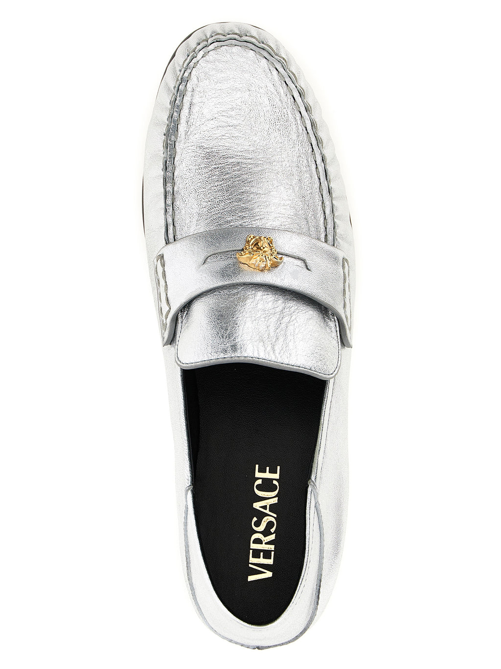 Loafer aus Lammleder in Silber