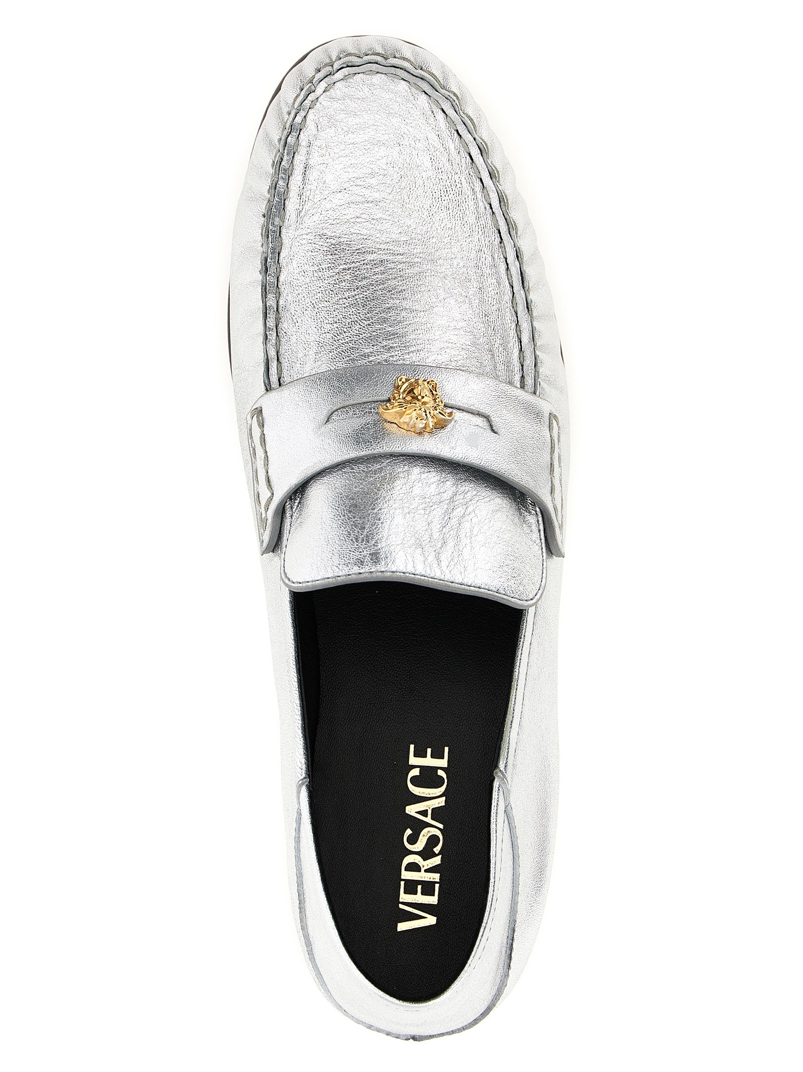 Loafer aus Lammleder in Silber