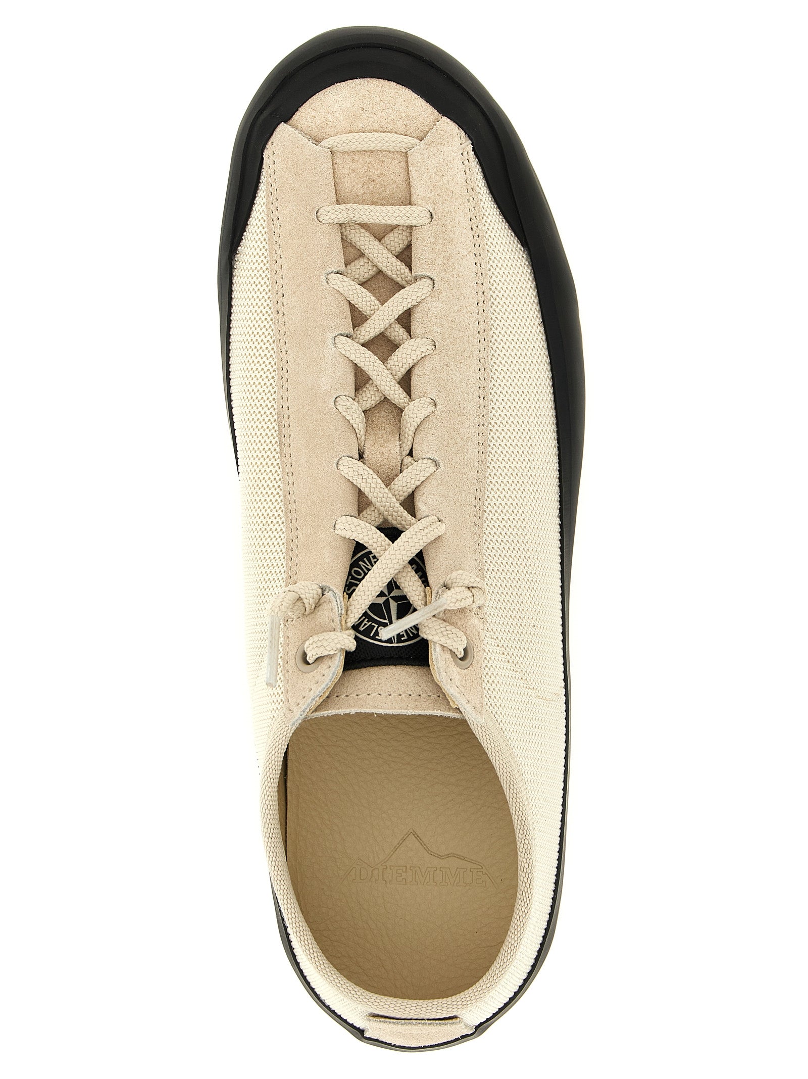 Beige Kalbsleder Low-Top-Sneaker
