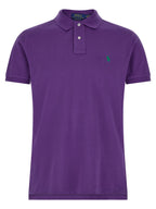 Lila Baumwoll-Poloshirt