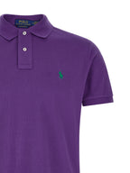 Lila Baumwoll-Poloshirt