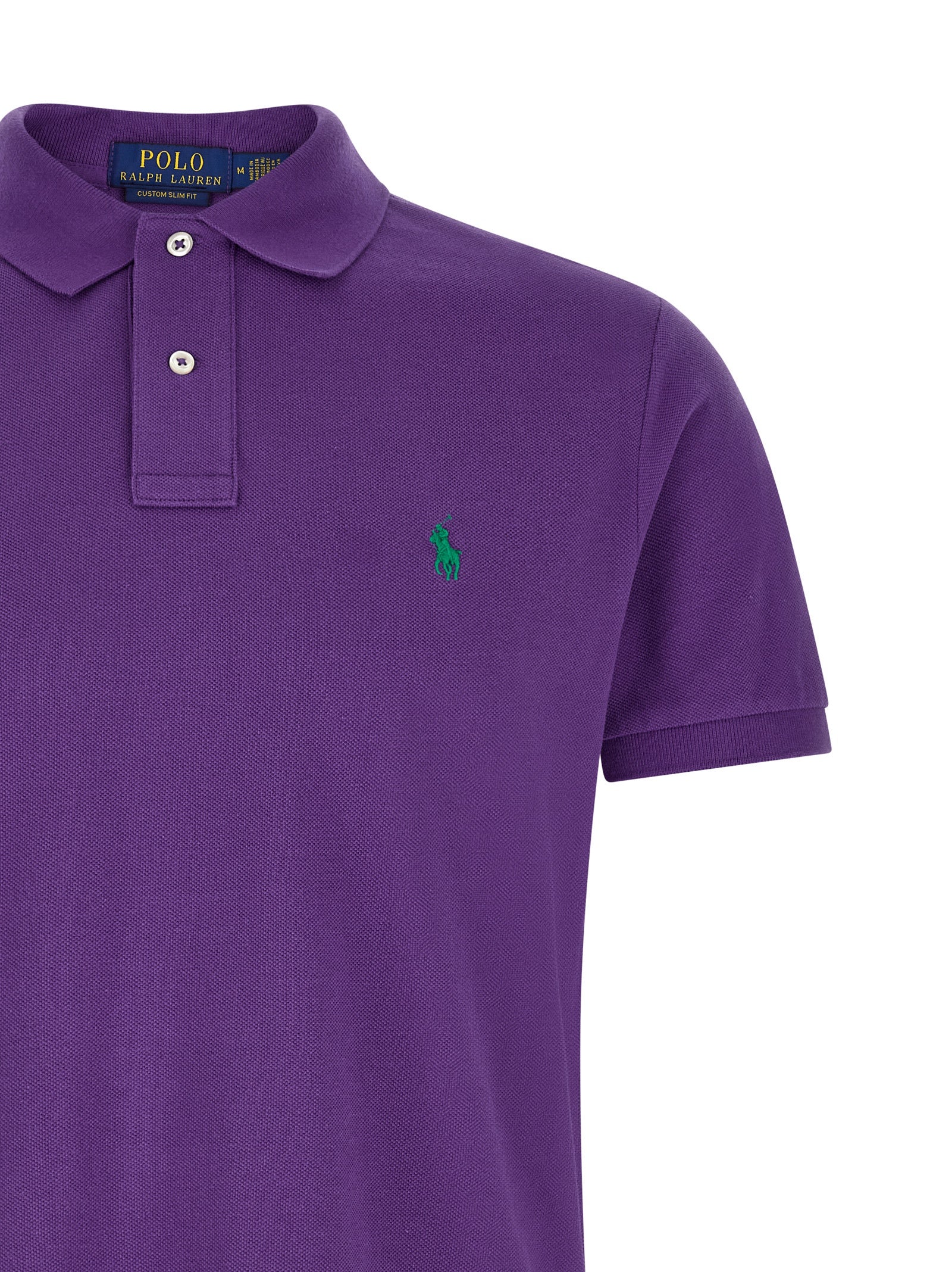 Lila Baumwoll-Poloshirt