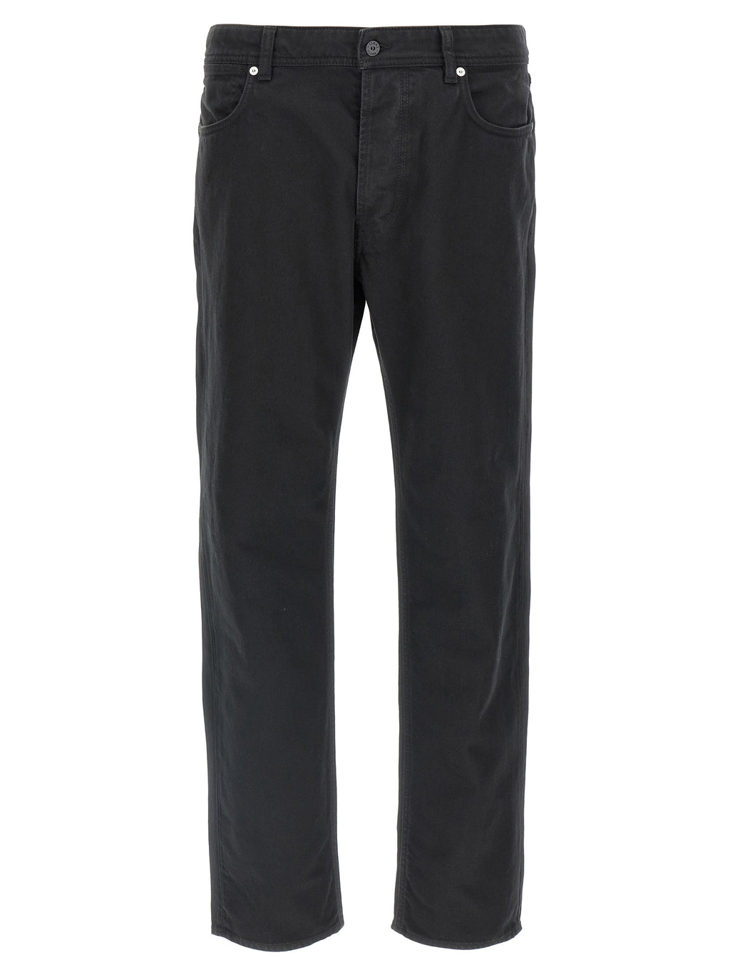 Schwarze Baumwoll-Jeans mit geradem Bein