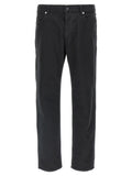 Schwarze Baumwoll-Jeans mit geradem Bein