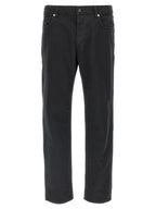 Schwarze Baumwoll-Jeans mit geradem Bein