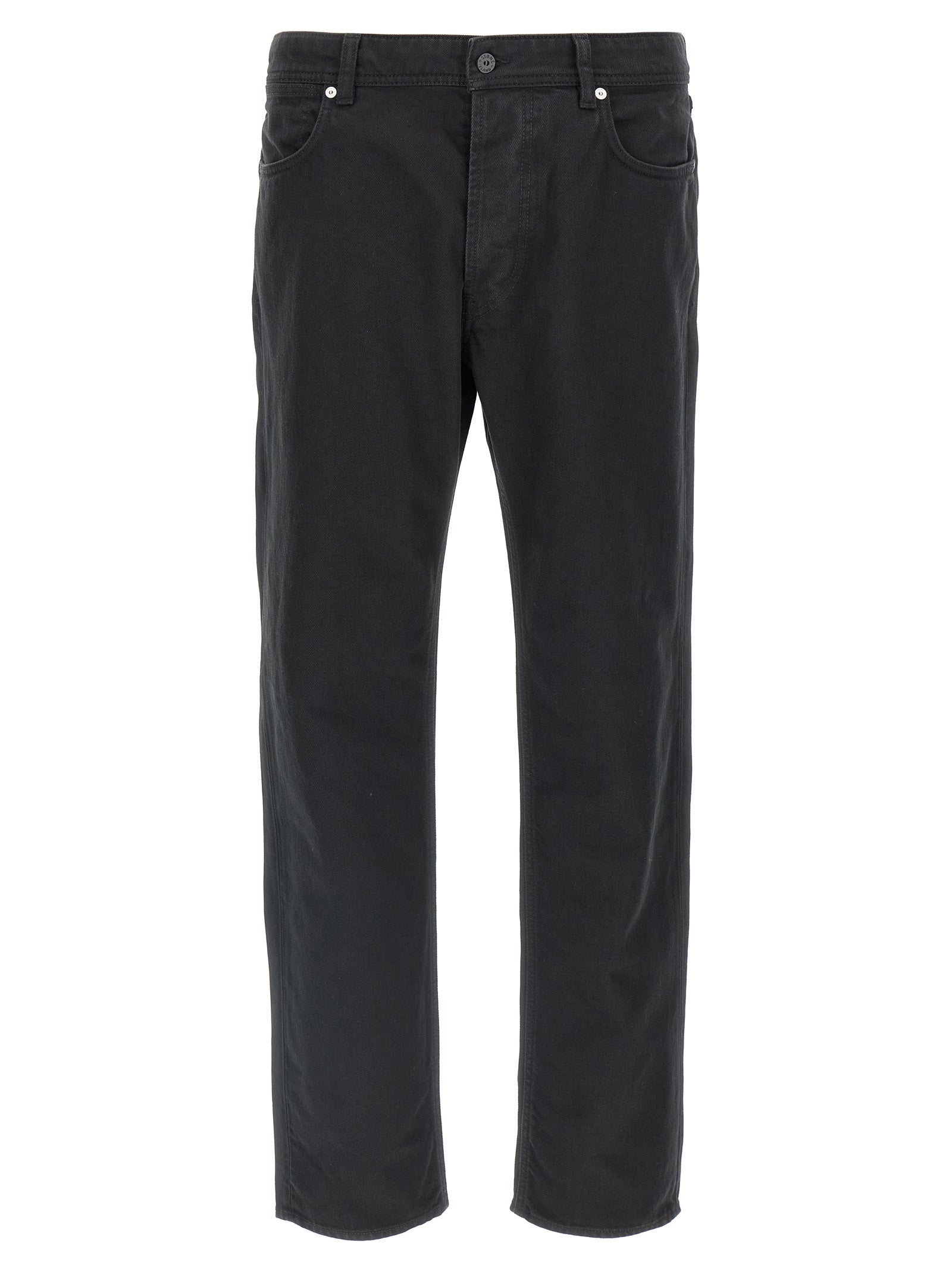 Schwarze Baumwoll-Jeans mit geradem Bein