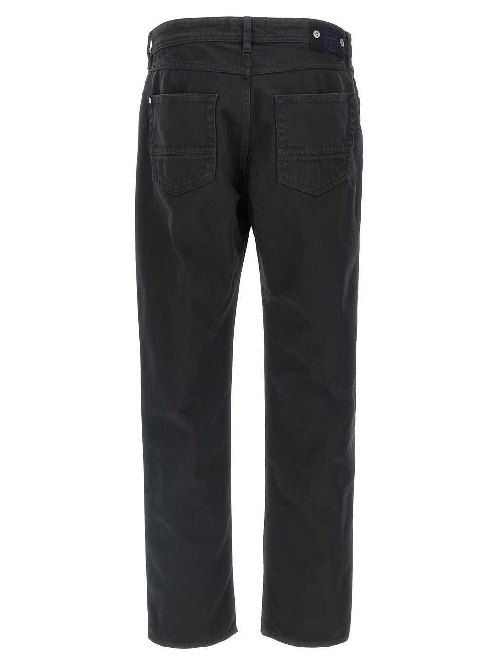 Schwarze Baumwoll-Jeans mit geradem Bein