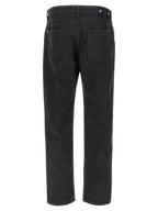 Schwarze Baumwoll-Jeans mit geradem Bein