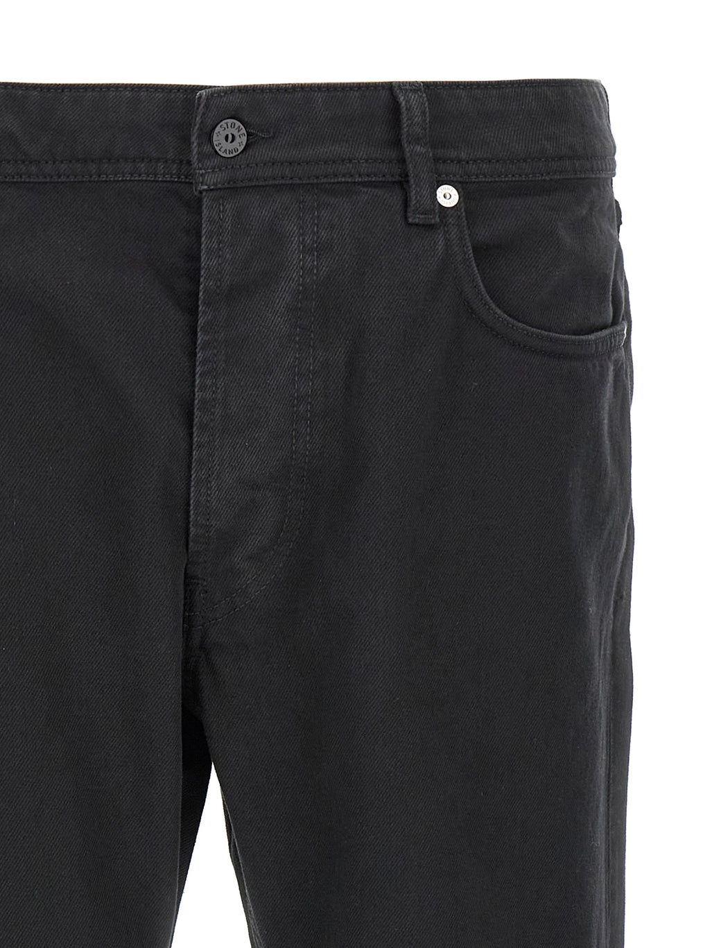 Schwarze Baumwoll-Jeans mit geradem Bein