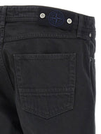 Schwarze Baumwoll-Jeans mit geradem Bein