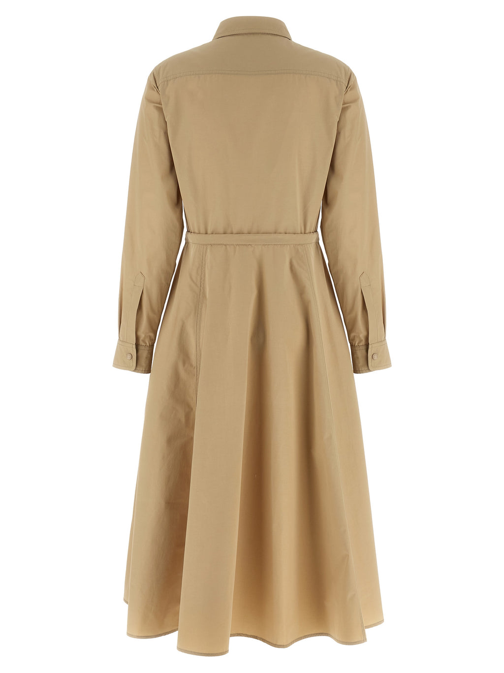 Beigefarbenes Polyester-Maxikleid