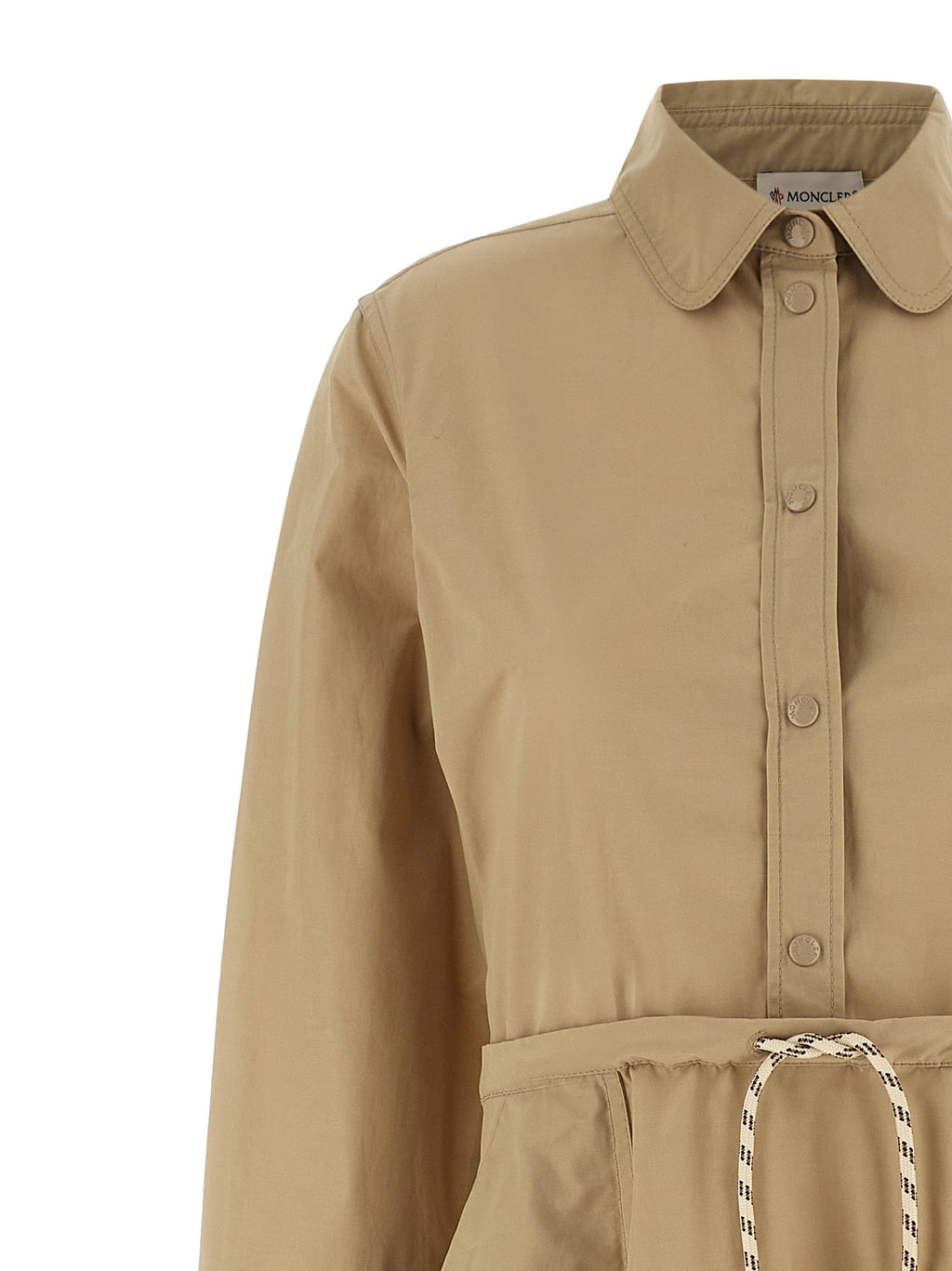 Beigefarbenes Polyester-Maxikleid