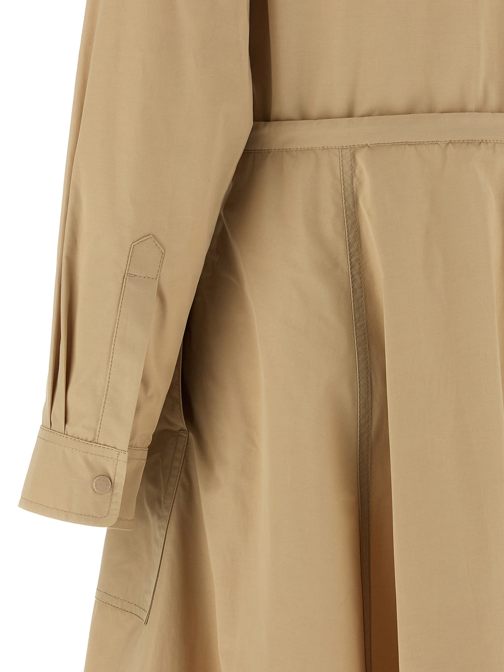 Beigefarbenes Polyester-Maxikleid