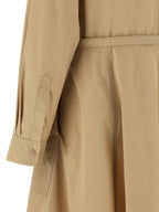 Beigefarbenes Polyester-Maxikleid