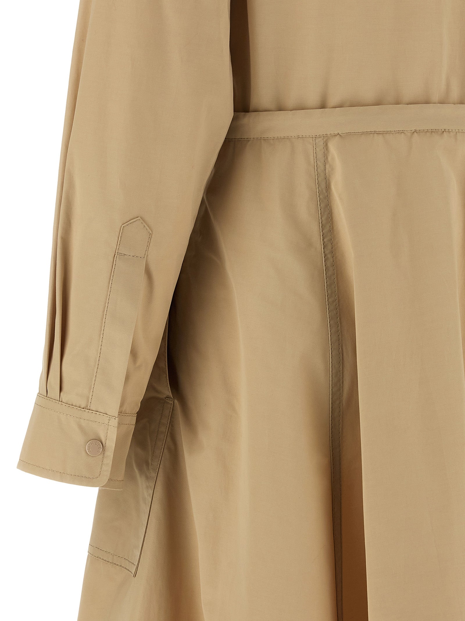 Beigefarbenes Polyester-Maxikleid