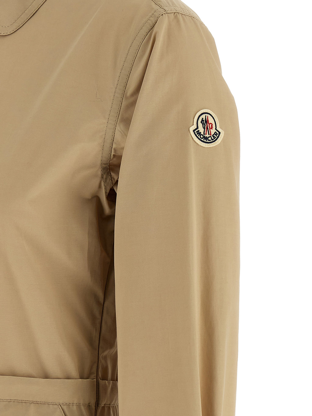 Beigefarbenes Polyester-Maxikleid