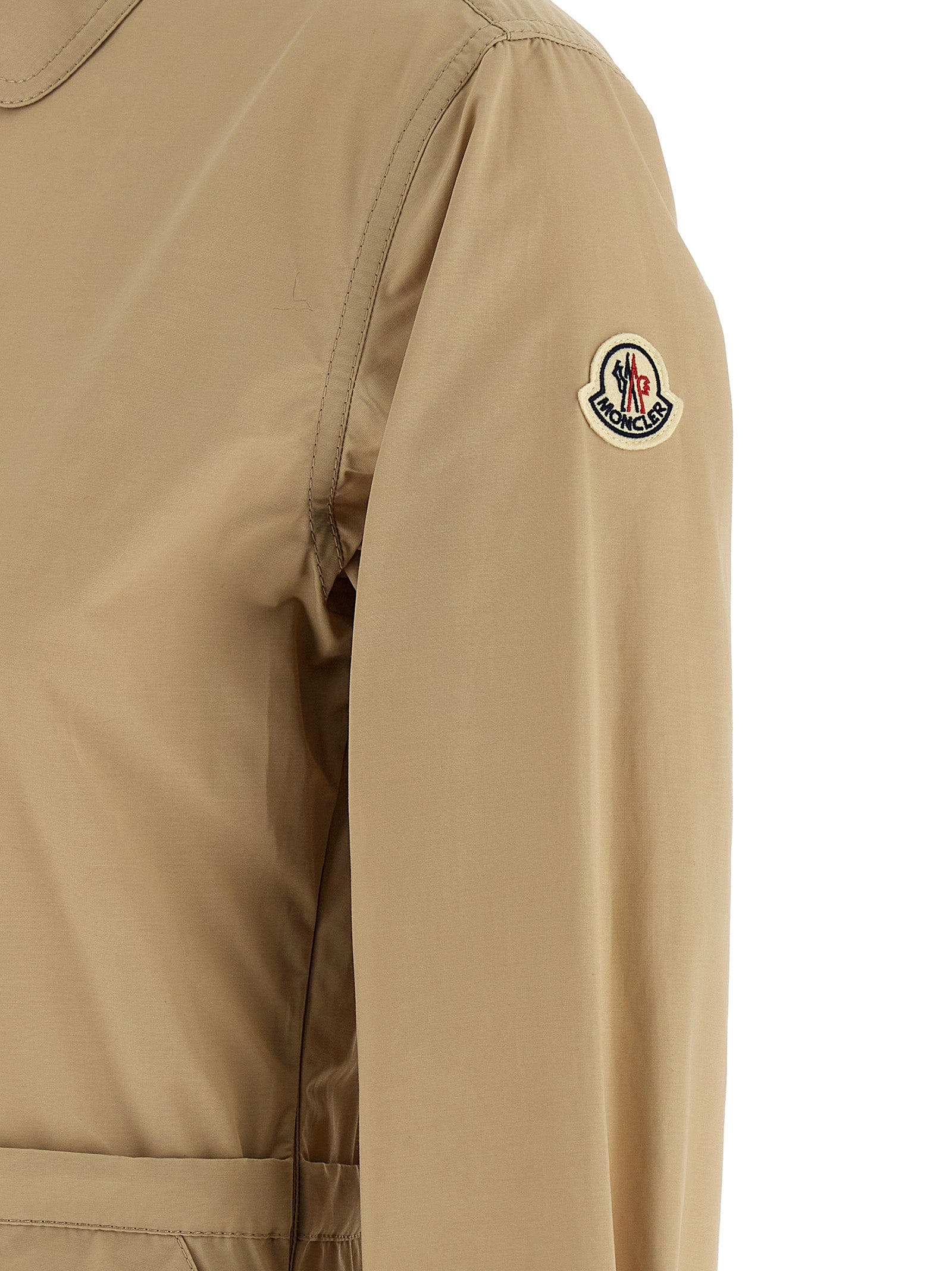 Beigefarbenes Polyester-Maxikleid