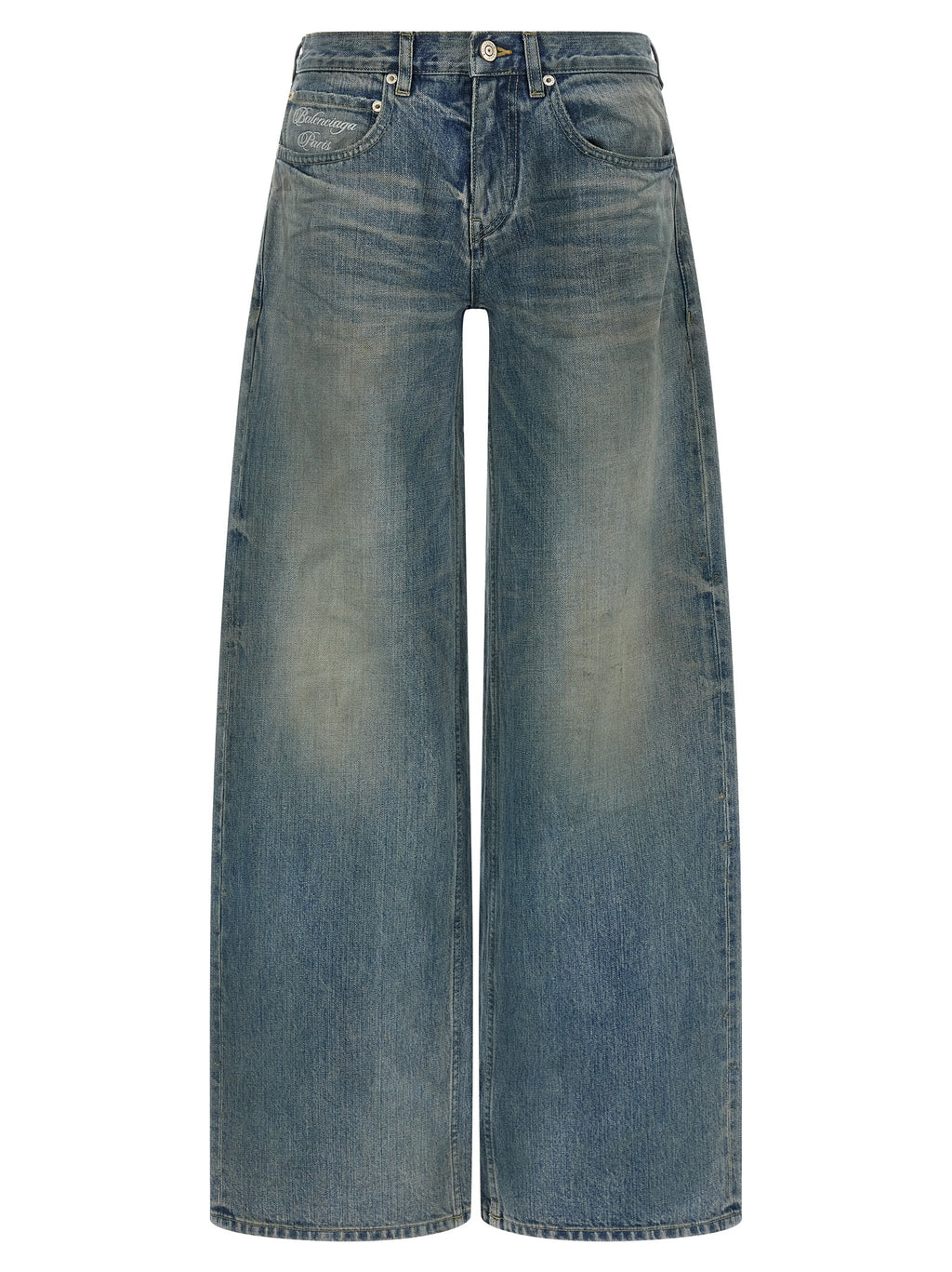 Blaue Relaxed-Fit-Jeans aus Baumwolle