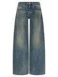Blaue Relaxed-Fit-Jeans aus Baumwolle