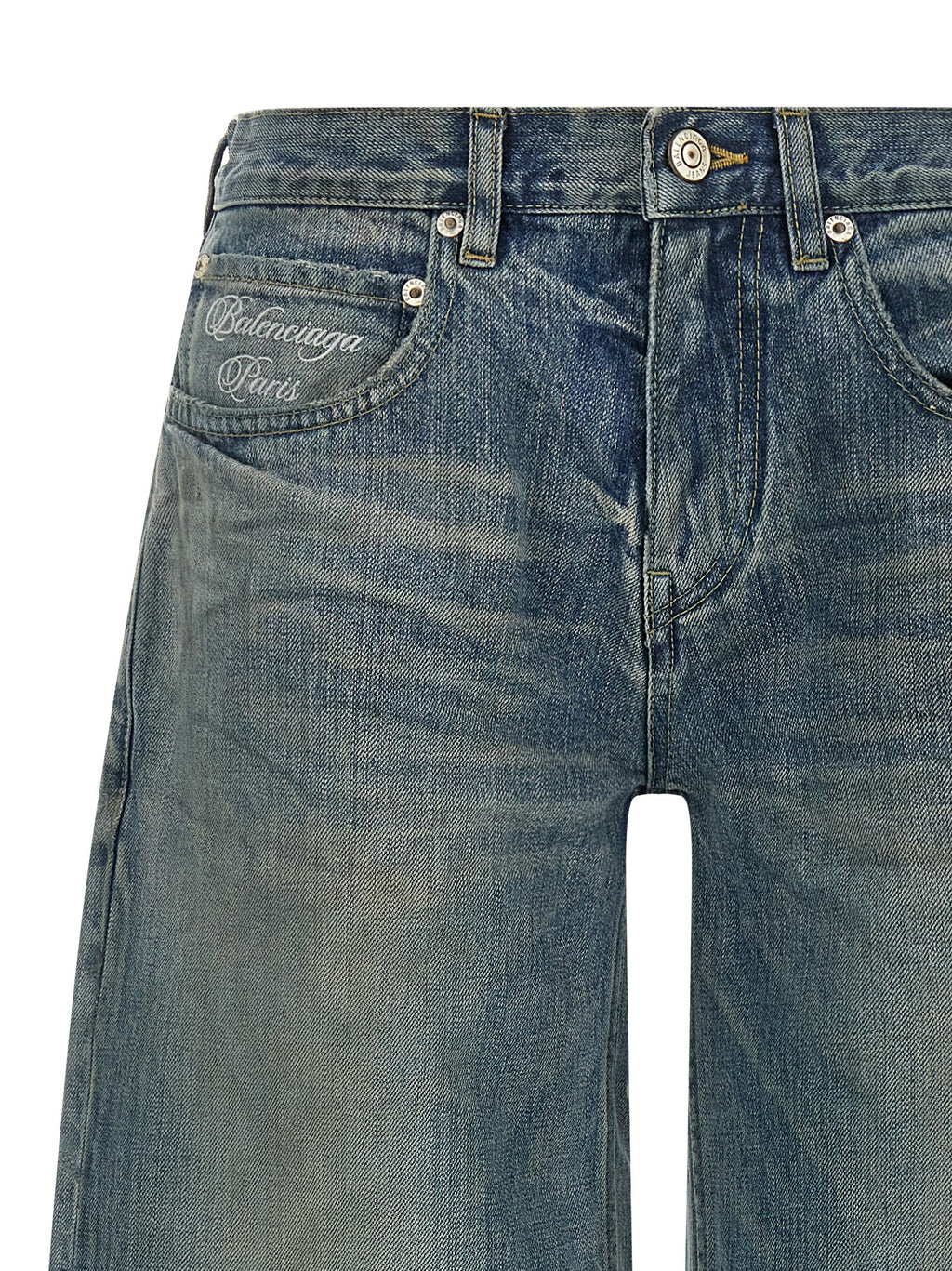 Blaue Relaxed-Fit-Jeans aus Baumwolle