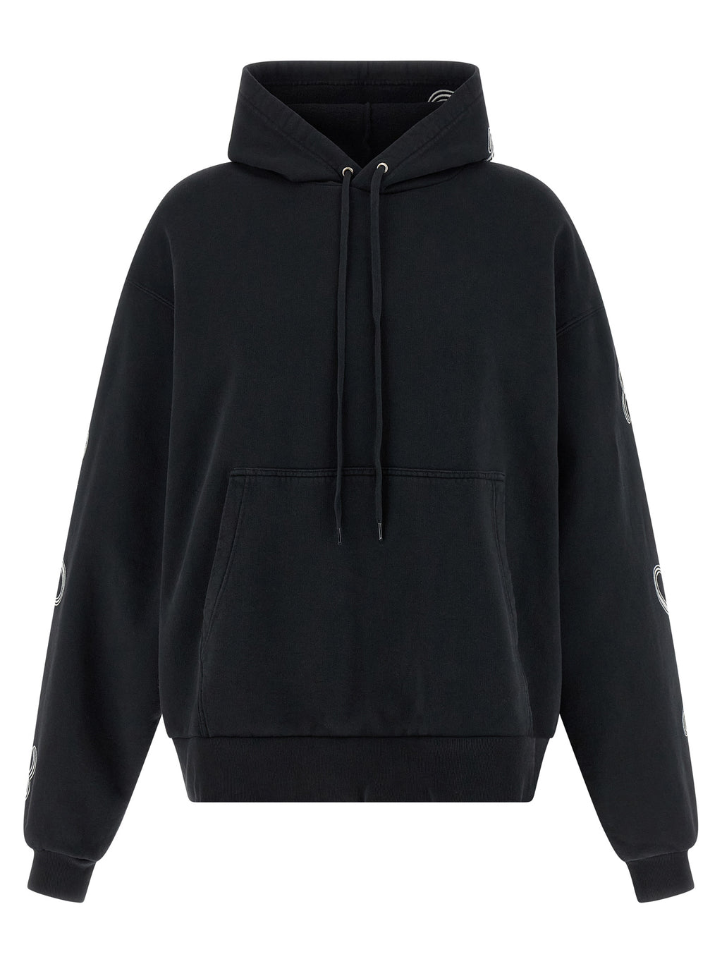 Schwarzer Baumwoll-Hoodie