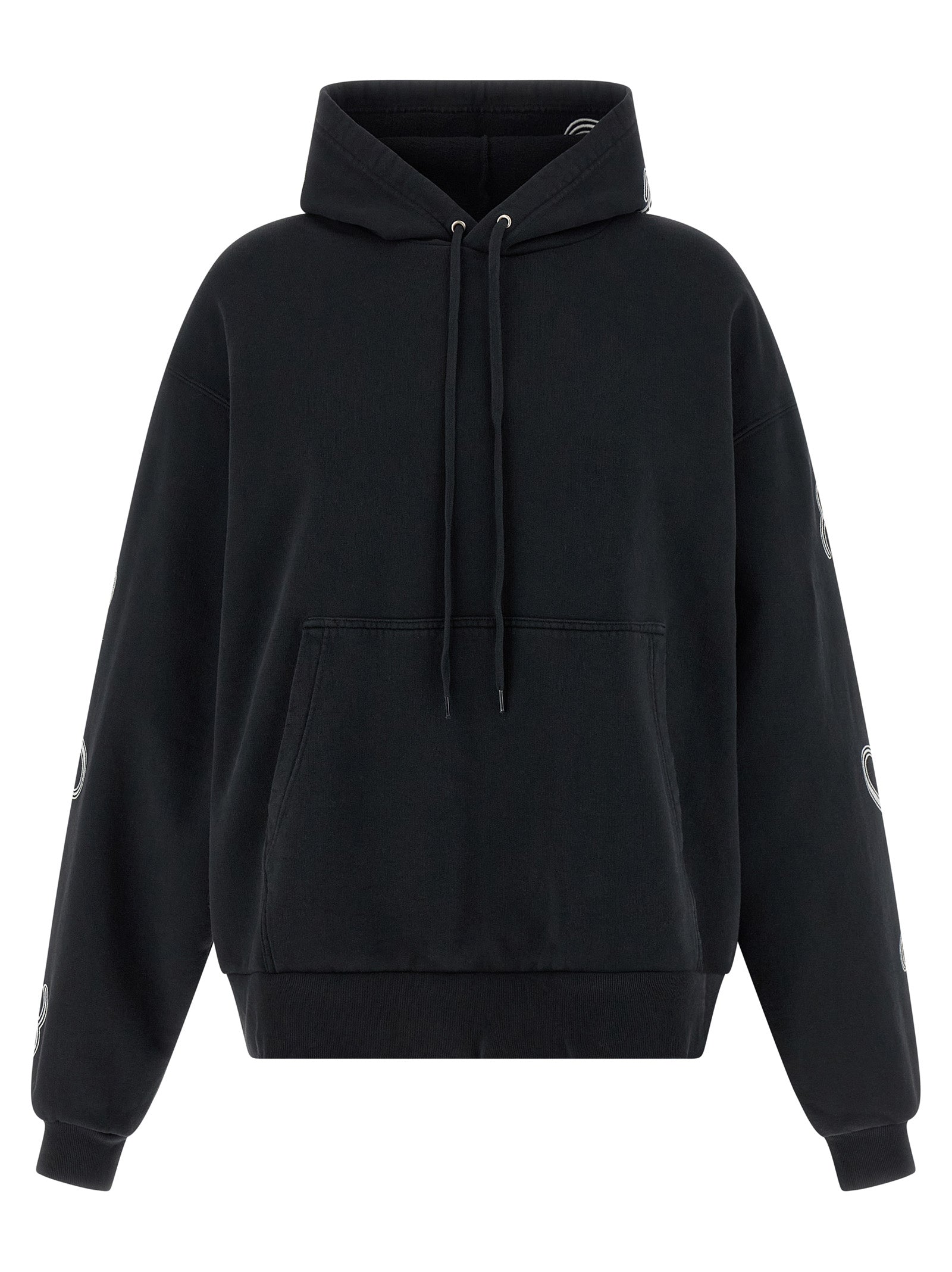 Schwarzer Baumwoll-Hoodie