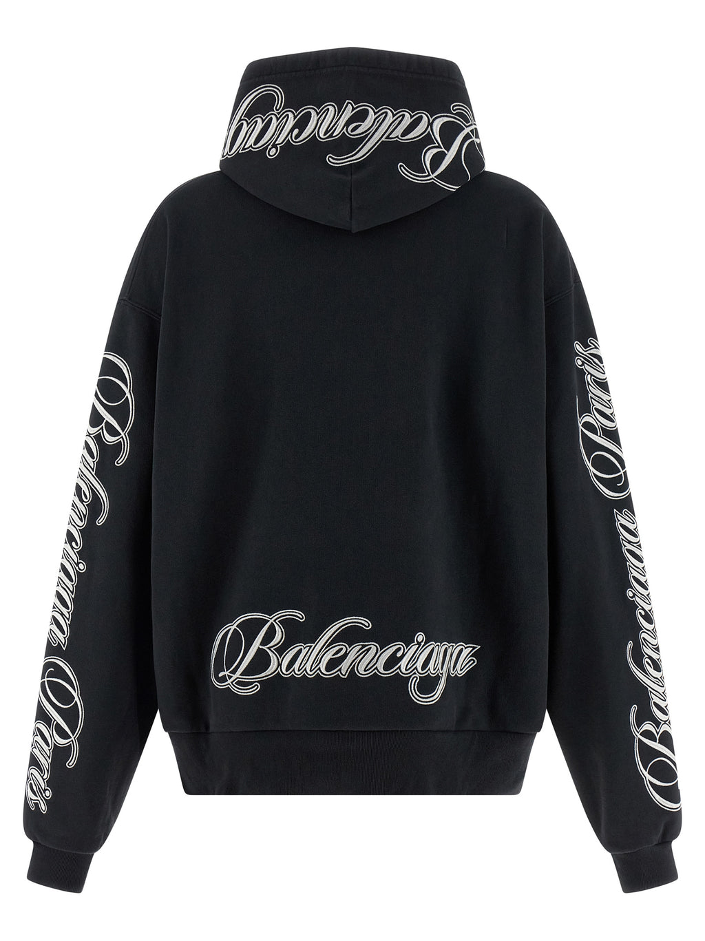 Schwarzer Baumwoll-Hoodie