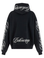 Schwarzer Baumwoll-Hoodie