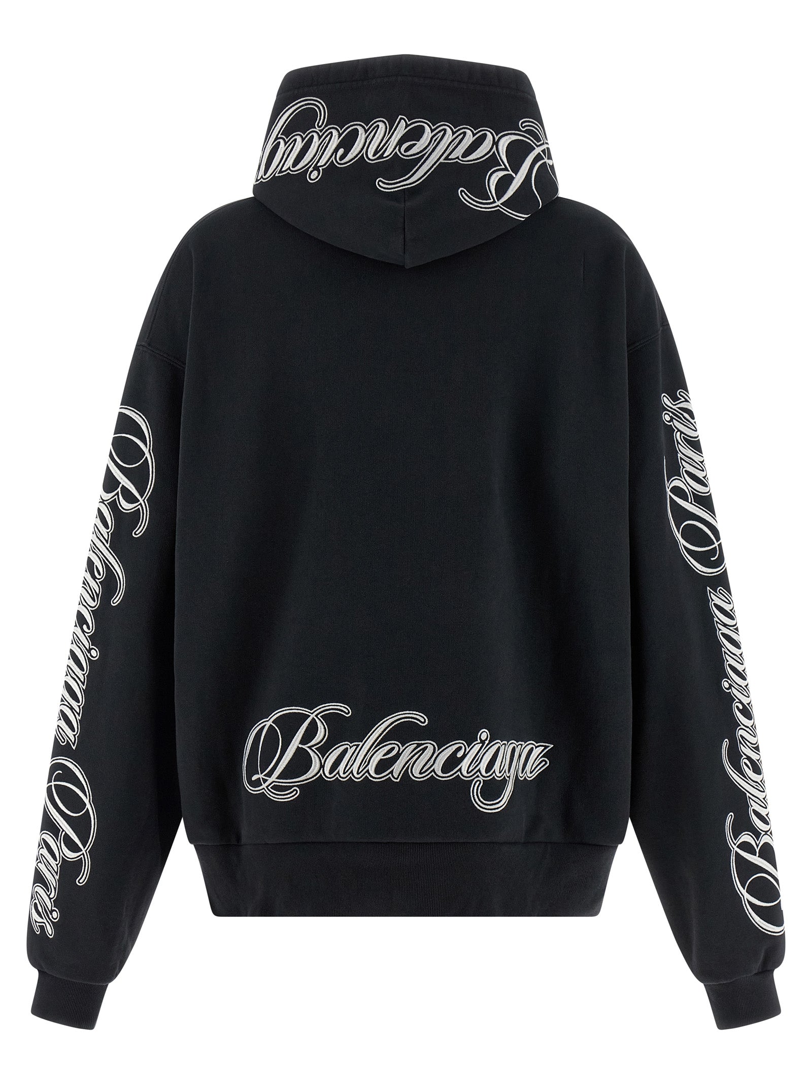 Schwarzer Baumwoll-Hoodie
