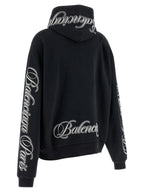 Schwarzer Baumwoll-Hoodie
