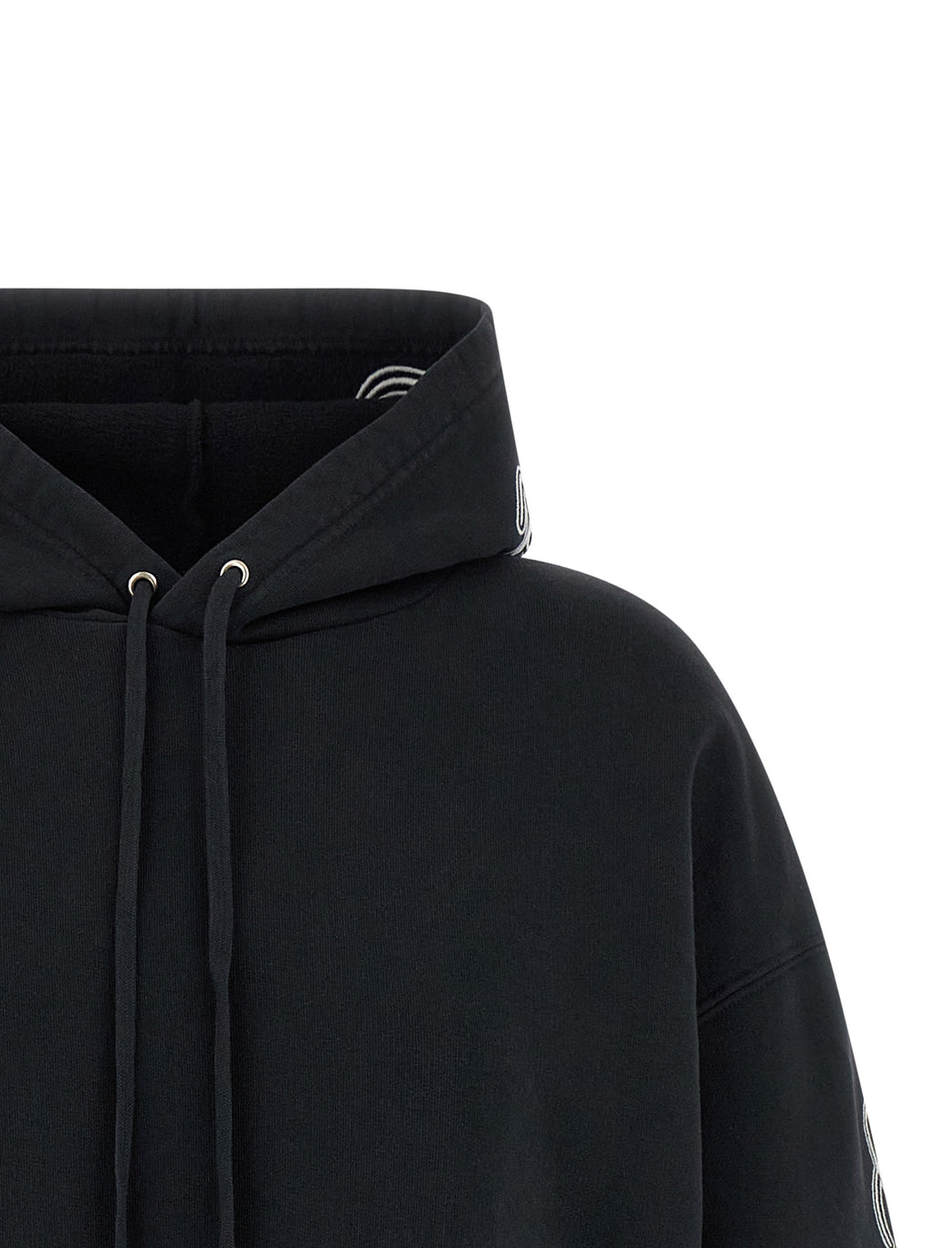 Schwarzer Baumwoll-Hoodie