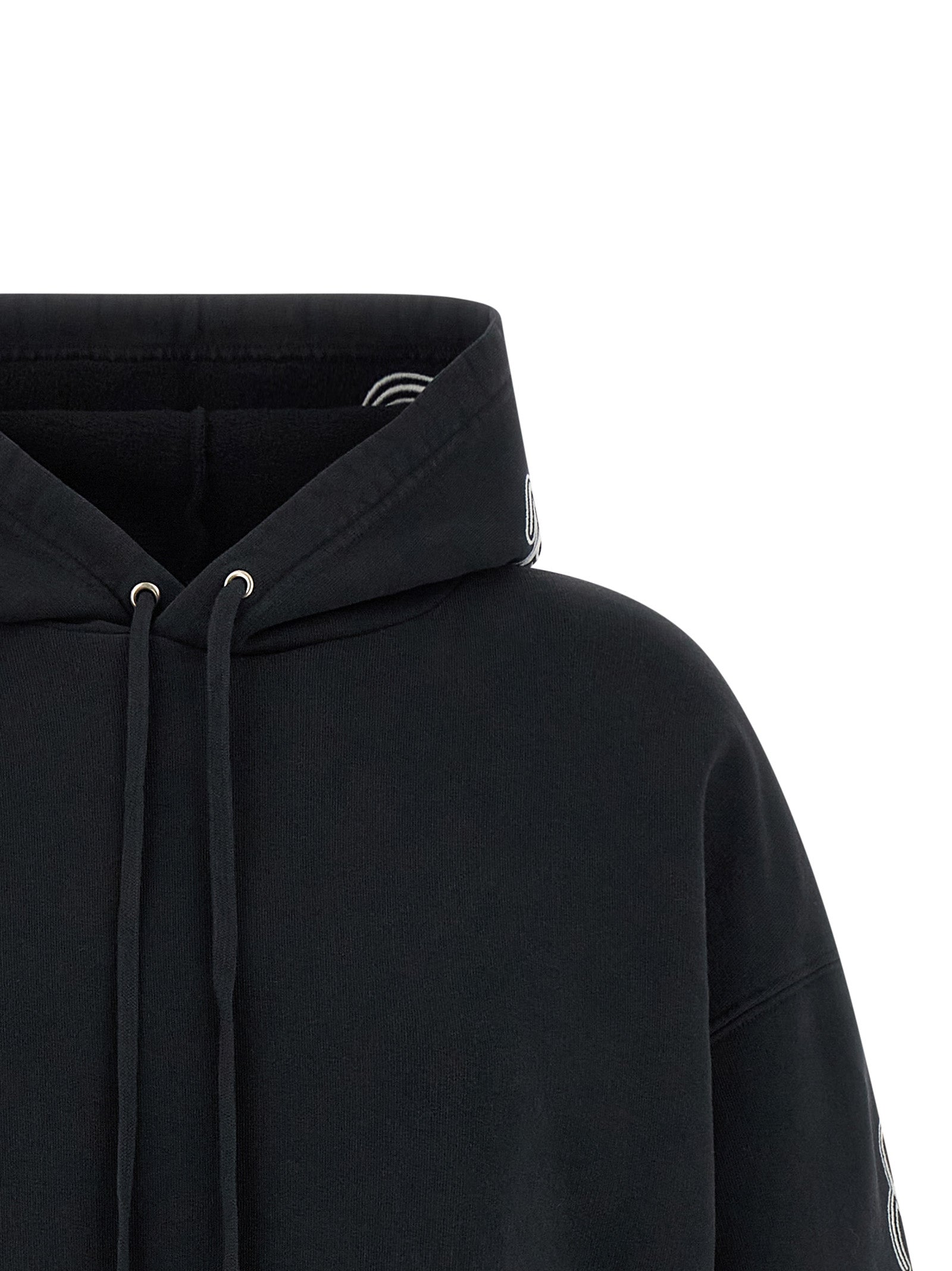Schwarzer Baumwoll-Hoodie