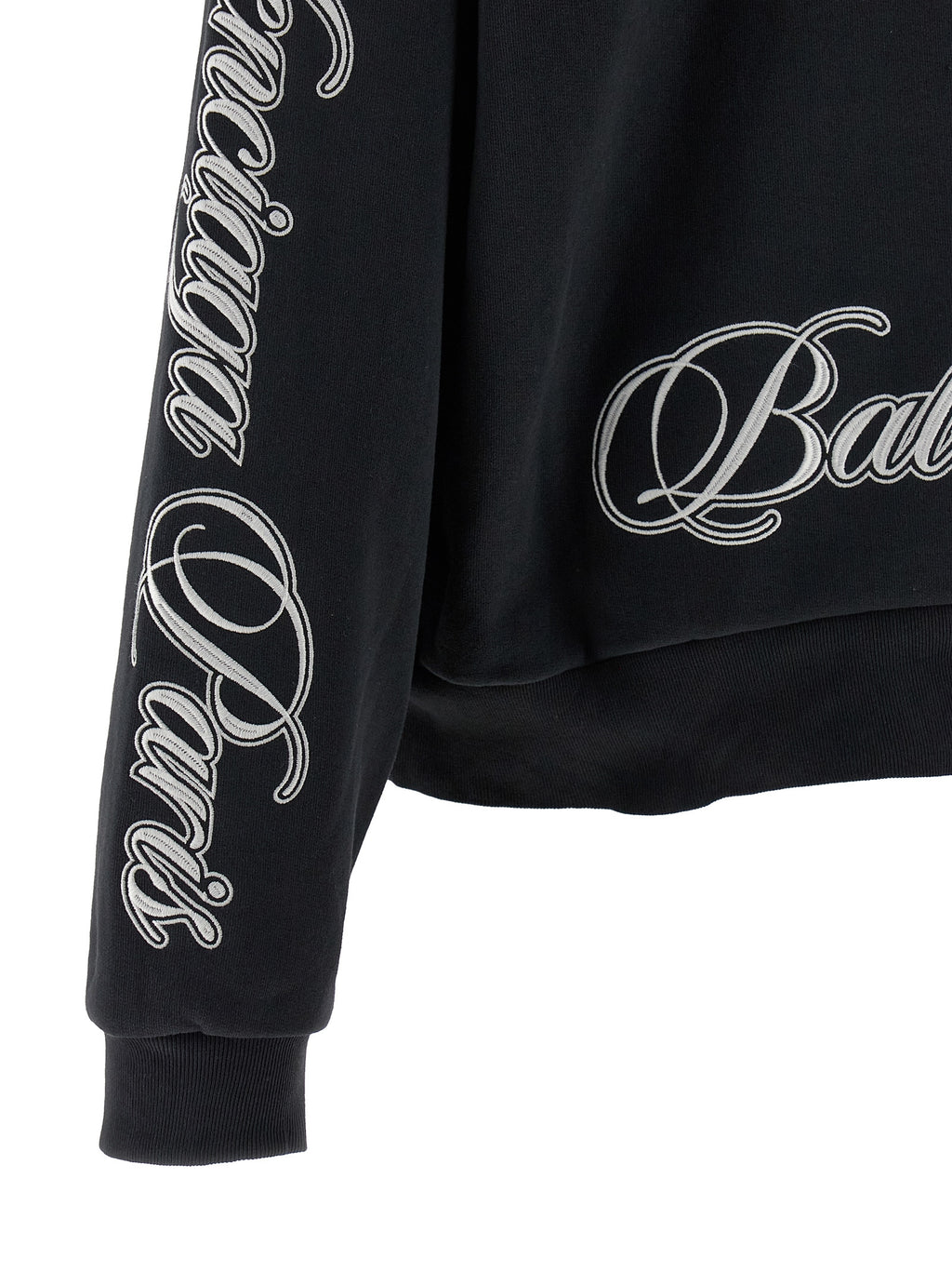 Schwarzer Baumwoll-Hoodie