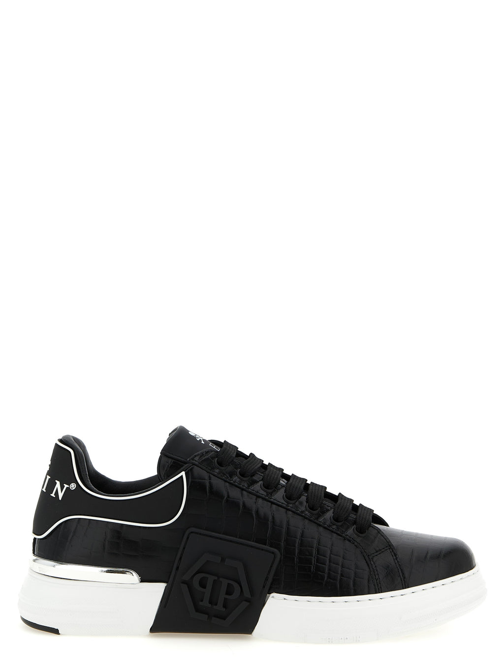Schwarze Low-Top-Sneaker aus Rindsleder