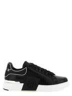 Schwarze Low-Top-Sneaker aus Rindsleder
