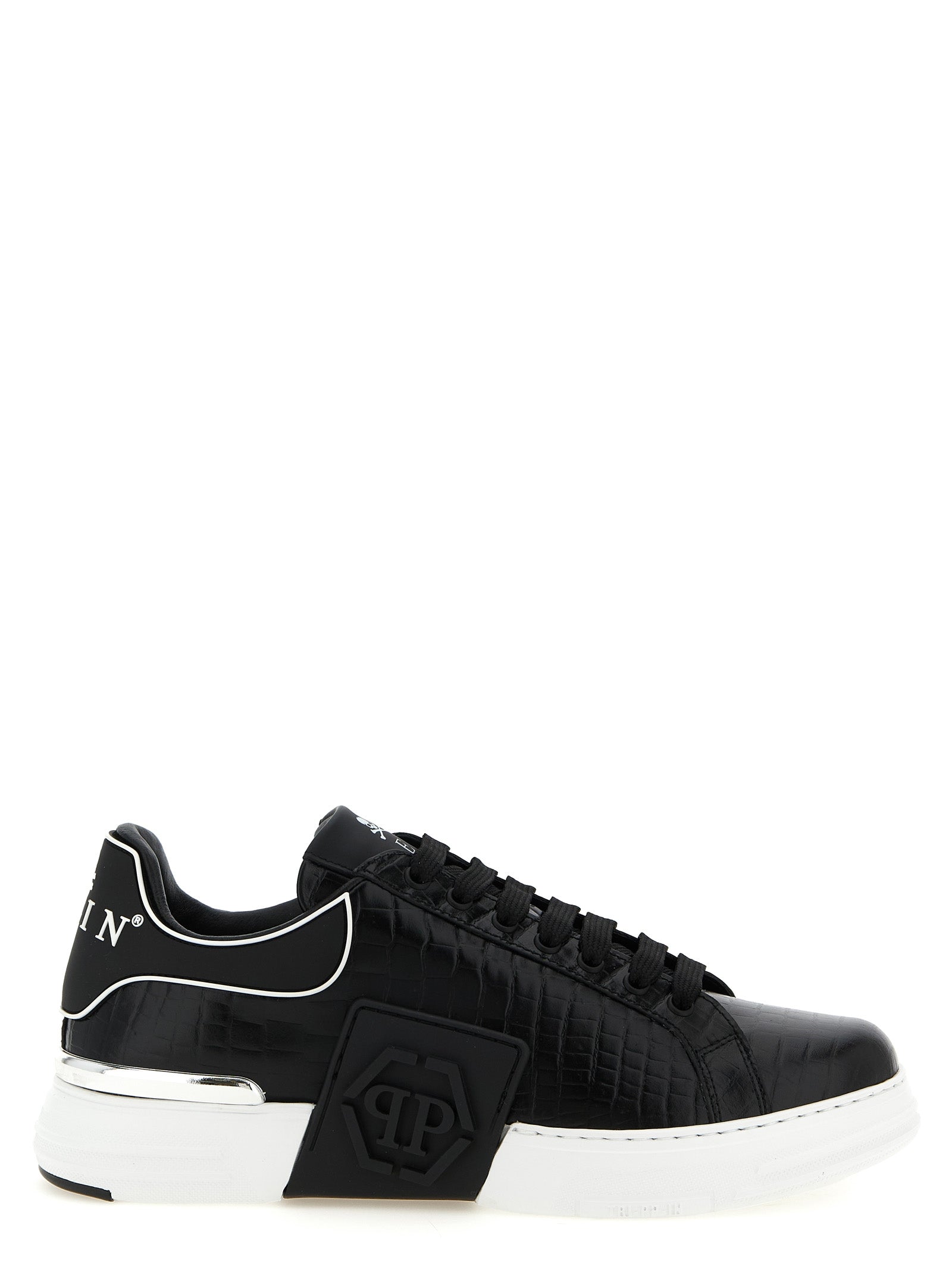 Schwarze Low-Top-Sneaker aus Rindsleder