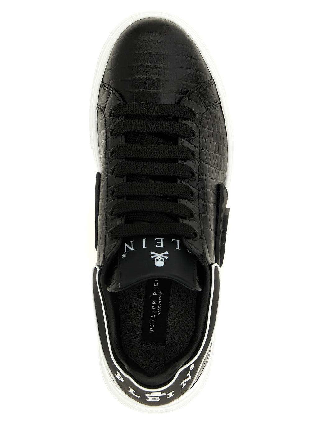 Schwarze Low-Top-Sneaker aus Rindsleder