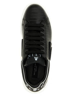 Schwarze Low-Top-Sneaker aus Rindsleder