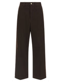 Elegante braune Baumwollhosen für Frauen
