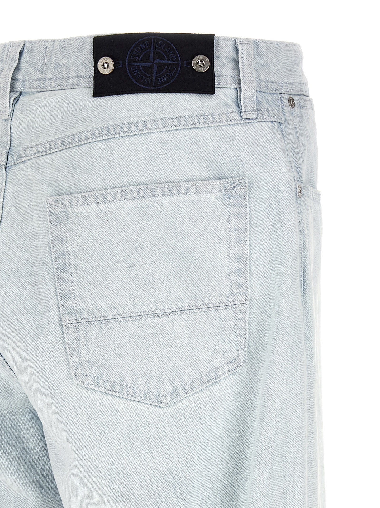 Blaue Jeans aus Baumwolle im geraden Schnitt