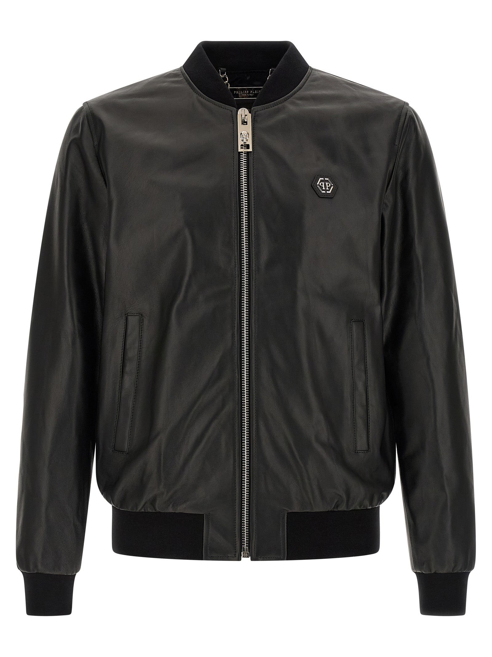 Schwarze Lammlederjacke