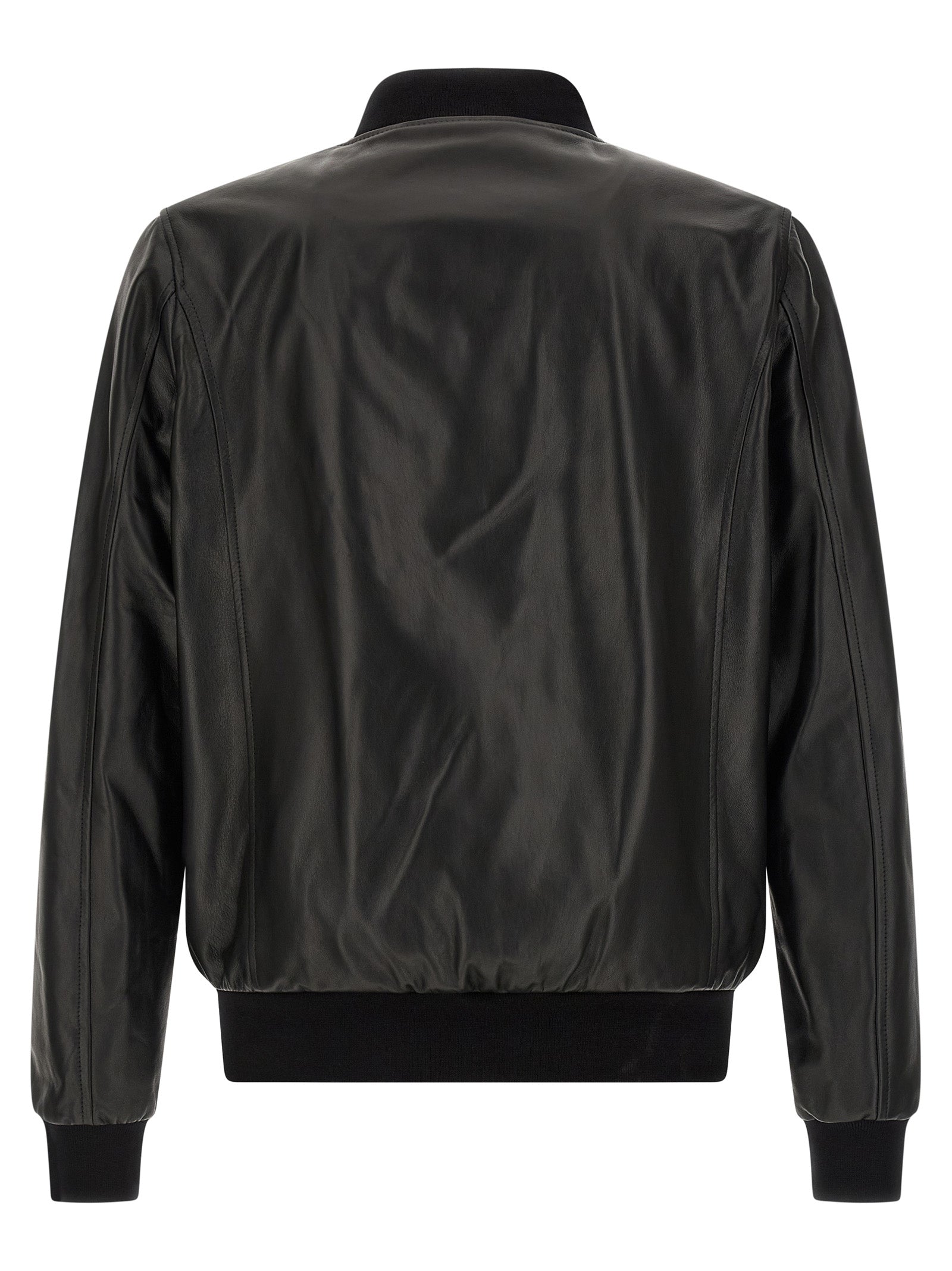 Schwarze Lammlederjacke