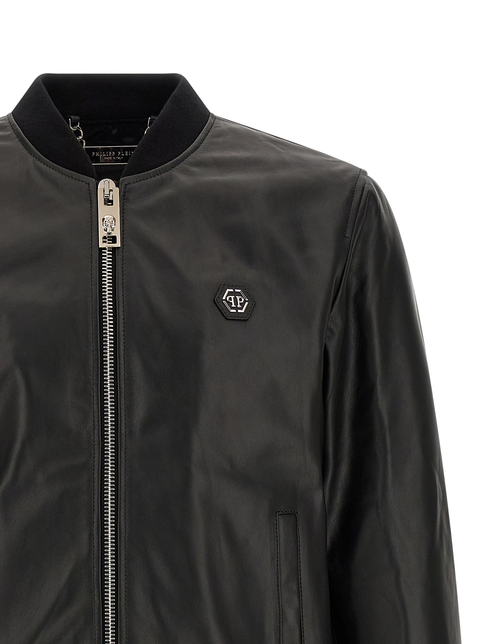 Schwarze Lammlederjacke
