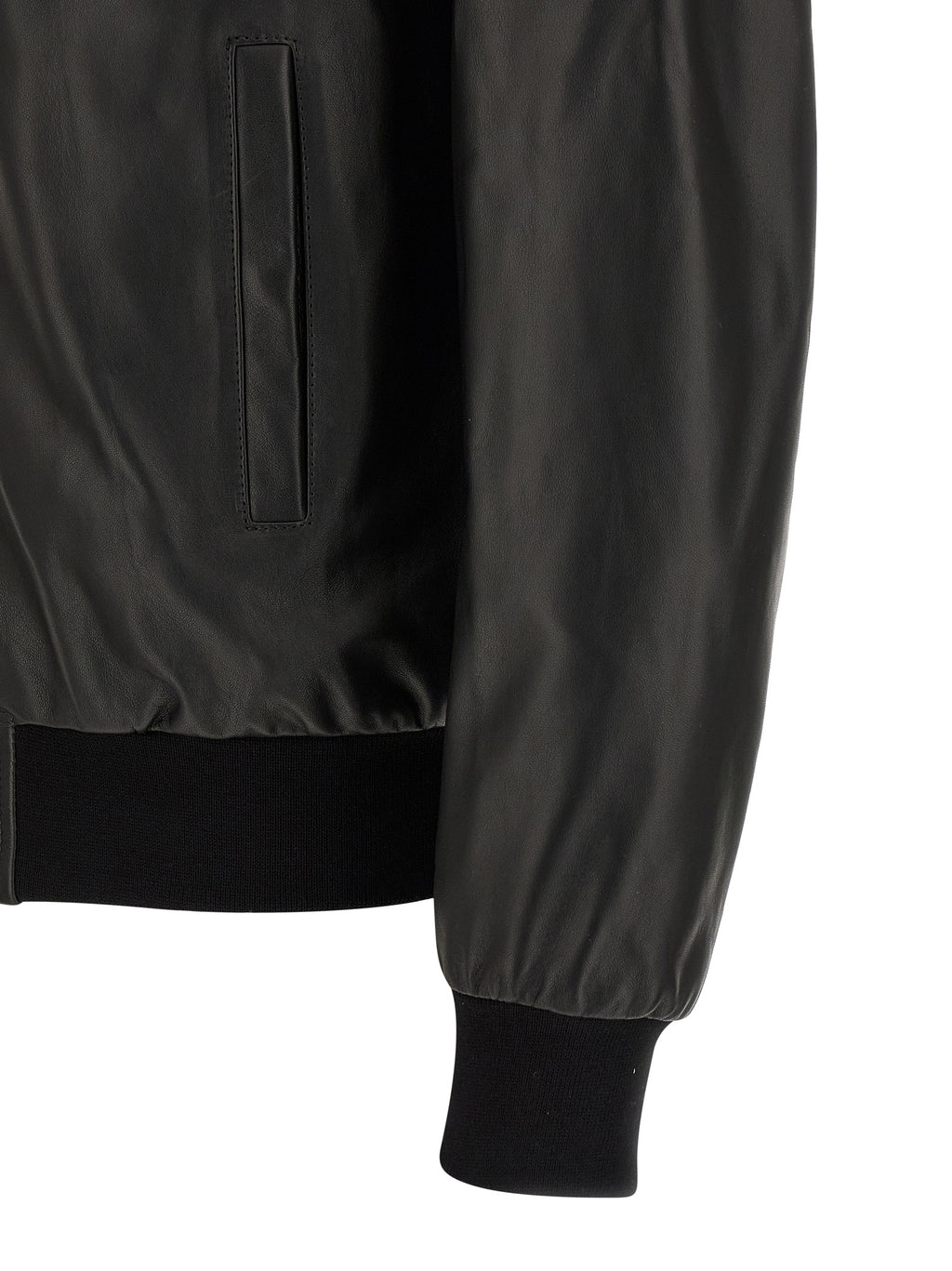 Schwarze Lammlederjacke