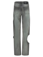 Graue Jeans aus Baumwolle im geraden Schnitt